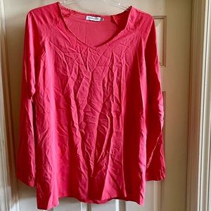 MISSLOOK Womens 3/4 Sleeve Coral V-Neck Blouse